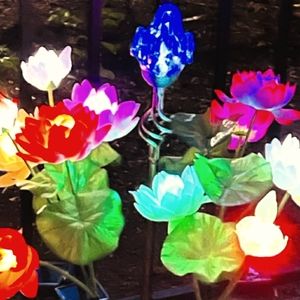 Solar color changing flower lights